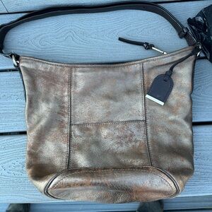 METALLIC COLE HAAN  BUCKET BAG, good condition